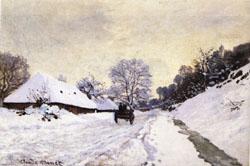 Claude Monet The Cart Snow-Covered Road at Honfleur china oil painting image